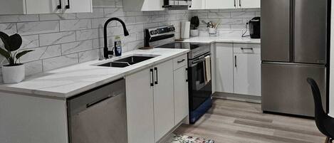 Microwave, oven, stovetop, dishwasher