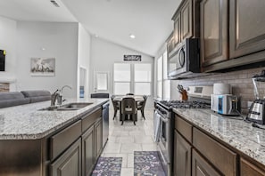 Microwave, oven, stovetop, dishwasher