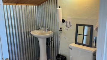 Shower, soap, shampoo, toilet paper
