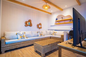 Televisión, chimenea