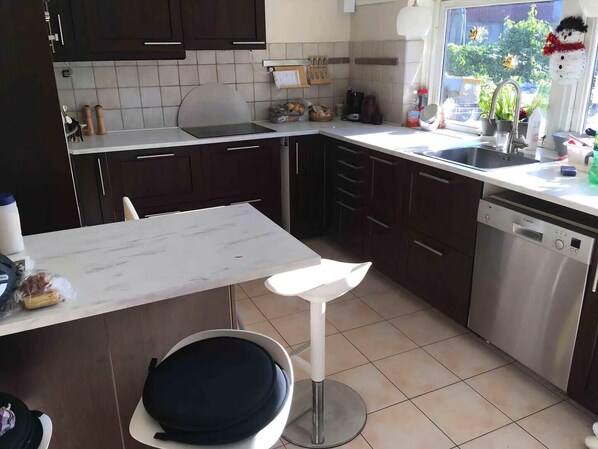 Fridge, oven, dishwasher, electric kettle