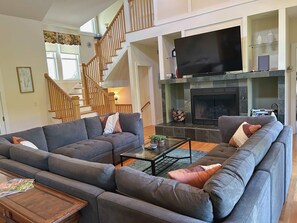 TV, fireplace, video games