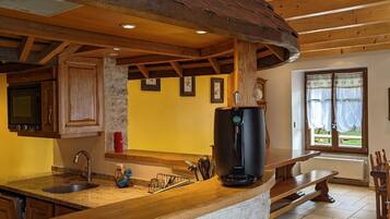 Fridge, microwave, dishwasher