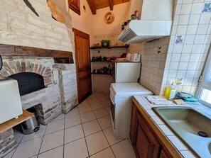 Fridge, microwave, dishwasher