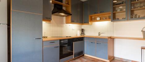 Fridge, microwave, dishwasher