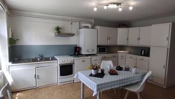 Fridge, microwave, dishwasher