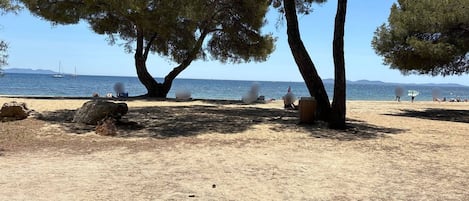 På stranden