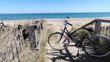 Chaises longues, serviettes de plage