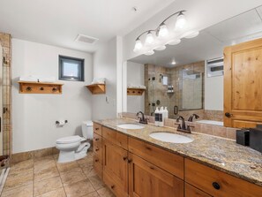 Shower, hair dryer, towels - Newpark 413-A | Private Hot Tub | Kitchenette | Mountain & Preserve Views | Top Floor | End Unit (Park City)