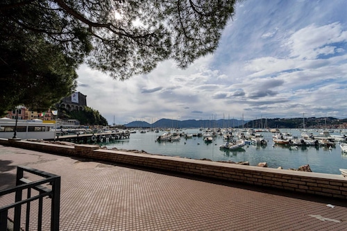 Typical Ligurian waterfront house in the center