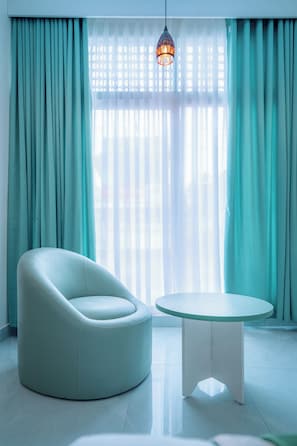 Superior Studio Suite, Balcony, City View | Desk, laptop workspace, blackout drapes, iron/ironing board