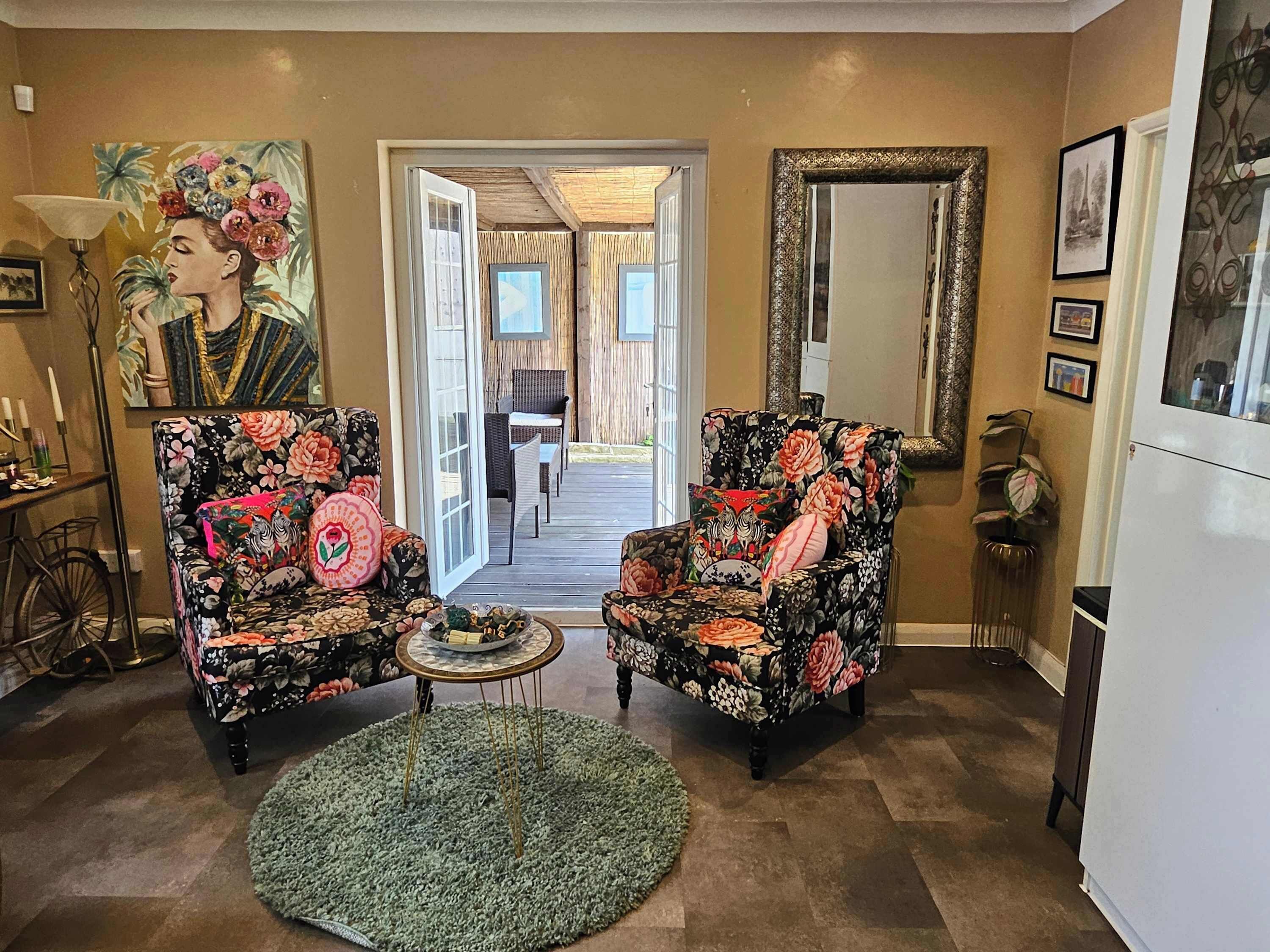 TV, fireplace, books, offices