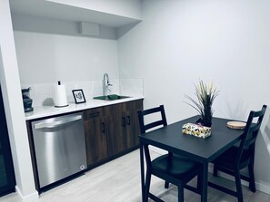 Dining - 2-bedroom furnished basement suite/sleeps 5/Netflix.
Pets are welcome. No stove. (Edmonton)