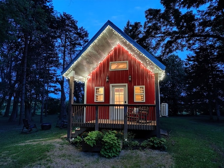Exterior. Peace & Simplicity in a Little Red Cabin on the Farm