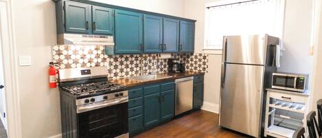 Microwave, oven, stovetop, dishwasher