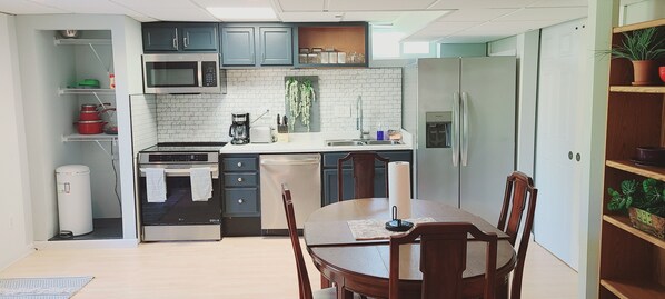 Microwave, oven, stovetop, dishwasher