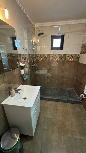 Dusche, Haartrockner, Bidet, Handtücher