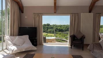 Smart TV, fireplace, ping pong, books