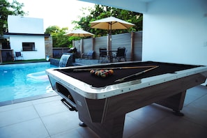 Terrace/patio - Hacienda los gemelos w/Pool, pool table & Wi-Fi, & beautiful contryside setting. (Ciales)