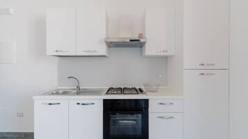 Fridge, oven, stovetop, coffee/tea maker