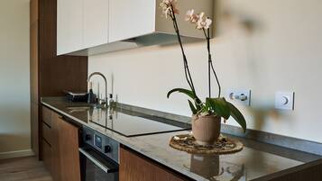 Réfrigérateur, four, lave-vaisselle, cafetière/bouilloire