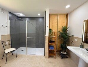 Dusche, Haartrockner, Handtücher