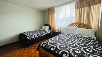 Desk, free WiFi, bed sheets