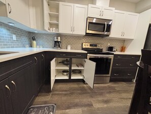 Microwave, oven, stovetop, dishwasher