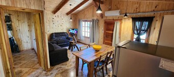 Fully equipped cabins, on the jungle route on the way to the Moconá Falls.