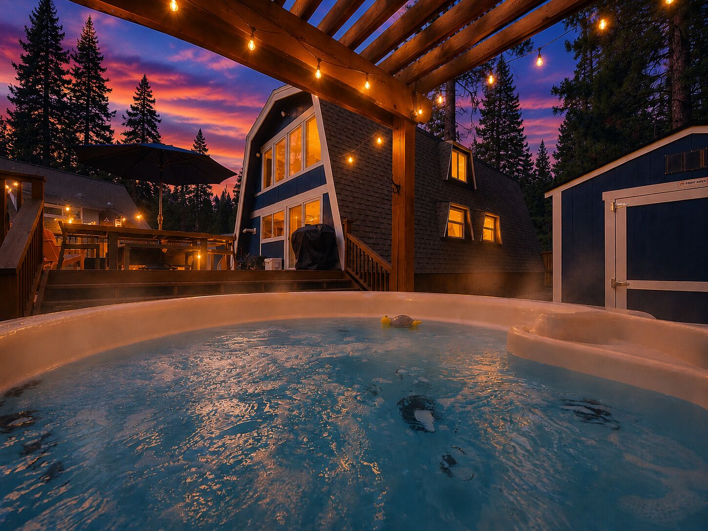 Outdoor spa tub