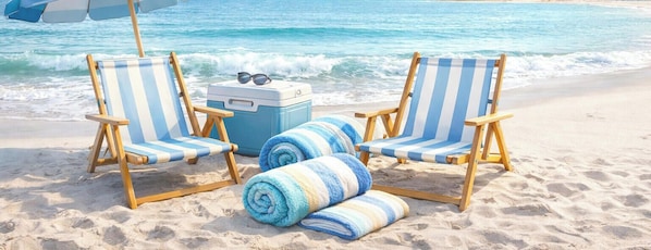 Sun loungers, beach towels