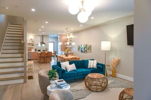 Smart TV, table football, books, stereo