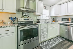 Microwave, oven, stovetop, dishwasher