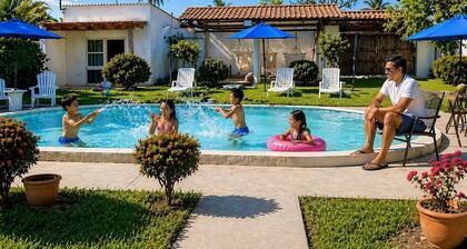 Private Beach Villa 2 min Walk to the Waves/Your own pool/BBQ/Family House