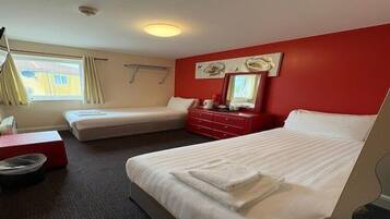 1 bedroom, desk, iron/ironing board, bed sheets