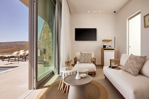 Superior Suite Private Pool, Sea View | Coin séjour
