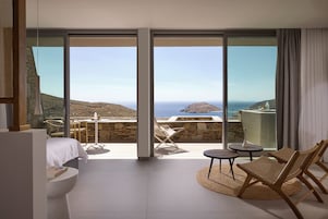 Deluxe Suite with Mini Pool, Sea View | Living area | Flat-screen TV, Netflix, streaming services
