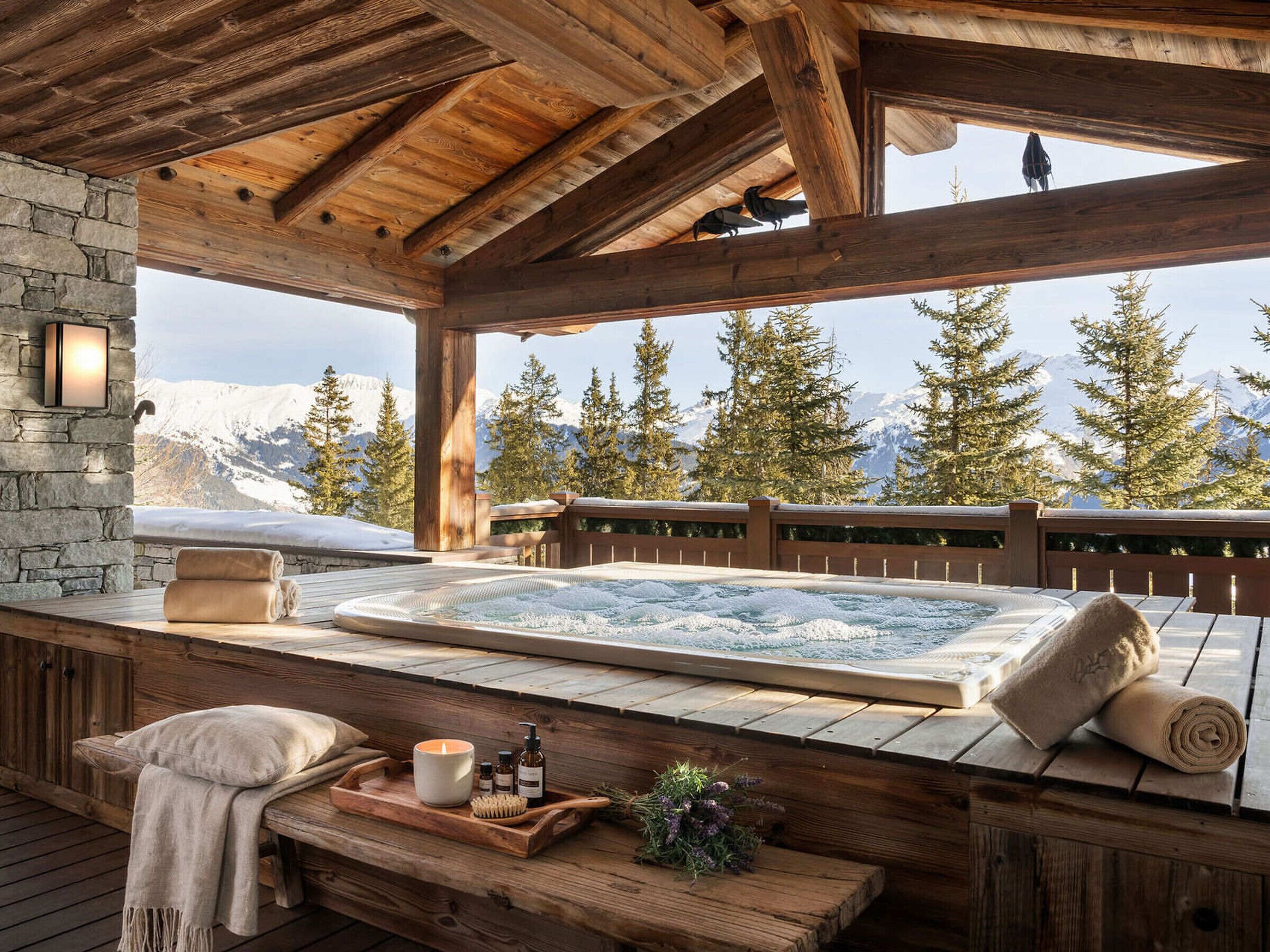 Outdoor spa tub