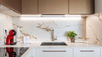 Fridge, oven, stovetop, dishwasher
