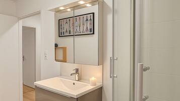 Douche, sĂšche-cheveux, papier toilette