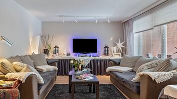 TV, DVD player, stereo