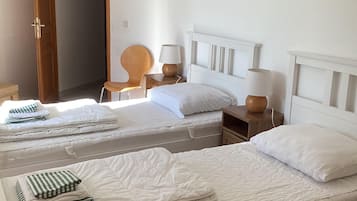 3 bedrooms, individually furnished, bed sheets