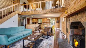TV, fireplace, foosball, offices