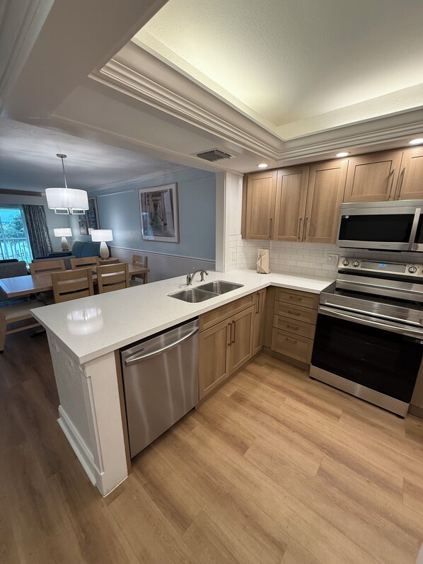 Microwave, oven, stovetop, dishwasher