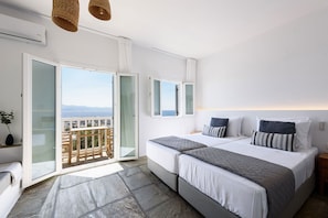 Estúdio superluxo, vista para o mar | Cofres nos quartos, cortinas blackout, Wi-Fi de cortesia