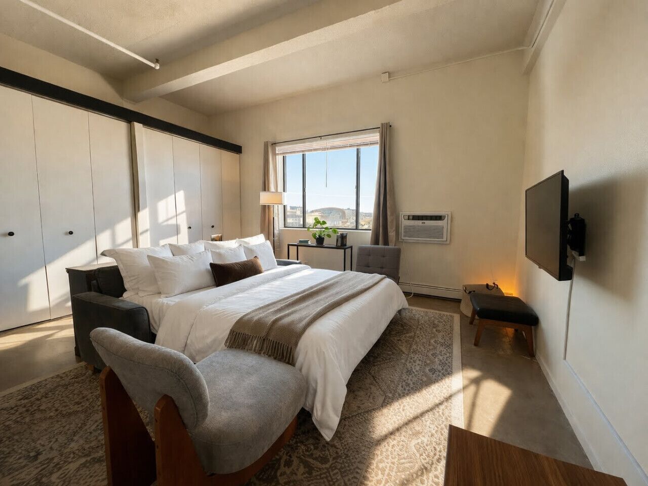 Een strijkplank/strijkijzer, gratis wifi, beddengoed