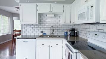 Microwave, oven, stovetop, dishwasher