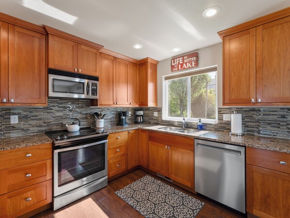 Microwave, oven, stovetop, dishwasher