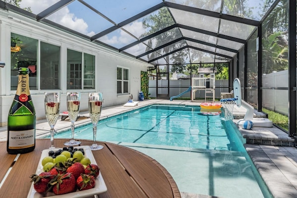 Et oppvarmet basseng