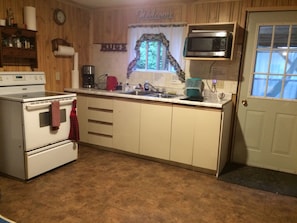 Microwave, oven, stovetop, paper towels